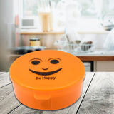 Smiley Plastic lunch box, Small Box With 2in1 Spoon for Kids & for School Going Boys and Girls multicolor pack of 1