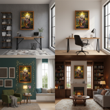 Hand Made Radha Krishna Divine Love 3D Wall - Photo Frame