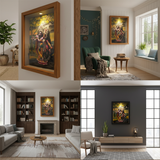 Hand Made Radha Krishna Divine Love 3D Wall - Photo Frame