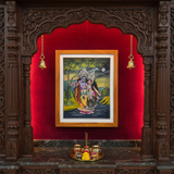 Hand Made Radha Krishna Divine Love 3D Wall - Photo Frame