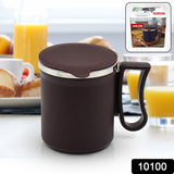 Coffee Mug With Lid And Handle-plastic Covered Stainless Steel Mug (Random Color Approx. 200 ML)
