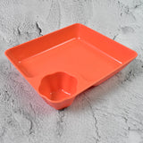Plastic Plates With Dipping Saucer  Round Dip Part |Dumpling Plates with Sauce Compartment for Party Chips, Sushi, Dumpling, Snack with Round Dip Part(1 Pc -1816 CM)
