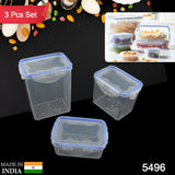 3 PCS Set Of Kitchen Storage Container Set With Food Grade Plastic And Air Seal Lock Lid For Storage Of Grocery Spices Dry Fruits Use For Home Office Restaurant Canteens