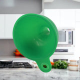 Silicone Funnel For Pouring Oil Sauce Water Juice And Small Food-Grains ,Food Grade Silicone Funnel (1 PC Green)
