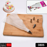 Cake Decorating Nozzle with Piping Bag Stainless Steel Piping Cream Frosting Nozzles