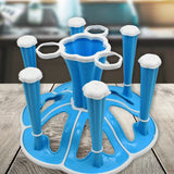 Miracle Plastic Glass Stand/Tumbler Holder/Glass Holder for Kitchen/Dining Table 6 Glasses Stand With 3 Pepper Salt Masala Box