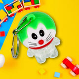 Doraemon Shaped Keychain with Multicolored LED Flashlights Cute Cartoon Keychain for Kids Birthday Return Gift Keyrings (Pack of-1)