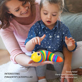 3D Rainbow Color Plastic SLUG Fidget Toys, Stress Relieving Toy, Sensory SLUG Toy Caterpillar Fidget Toys Stress Relief Gifts for Toddlers Kids Adults (1 PC)