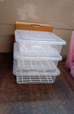 Modular Storage Containers with Lids, Removable Drain Plate, Heavy & Durable Kitchen Storage Boxes Keeps Fruits, Vegetables, Fresh Longer Fridge Organizer(3 Pcs - Set)