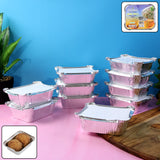 Freshee Aluminium Food Container With Lid  450 Ml  10 Pc
