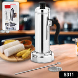 Puttu Maker With Steamer Plate ,Metal Stick | Black Plastic Handle Silver Lid  Puttu Maker Set  To Use With Pressure Cooker Top Food Grade Stainless Steel