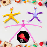 LED 3 PCS Telescopic Suction Cup Giraffe Toy, Pop Tubes Sensory Toy for Kids, Fidget Toys, Sensory Tubes, Suction Cup Pop Tube Giraffe Toys, Stretchy Giraffe Suction Toy, Funny Gift