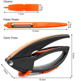 Multifunctional Garlic Press, Garlic Mincing &amp; Crushing Tool, Easy-Squeeze Ergonomic Handle, Garlic Presser for Cloves, Onion, Ginger etc.-Detachable for Easy Cleaning-with Cleaning Needle (1 Pc)
