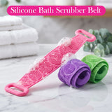 TP_Silicone Bath Scrubber Belt with Dual Handles for Men & Women | Soft Body & Back Cleaning Brush