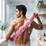 TP_Silicone Bath Scrubber Belt with Dual Handles for Men & Women | Soft Body & Back Cleaning Brush