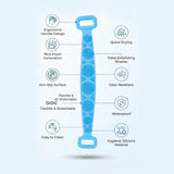 TP_Silicone Bath Scrubber Belt with Dual Handles for Men & Women | Soft Body & Back Cleaning Brush