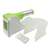 Virgin Plastic French Fry Chipper, Potato Chipper /Potato Slicer with Container Potato Chipper with Slicer, Fork and Guard, Green and White