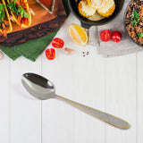 Stainless Steel Gold Bordered Set Of 6 PCS Textured Spoons Gold Plated Handle