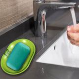 Plastic Soap Dish Holder For Bathroom Shower Wall Mounted Self Adhesive Soap Holder Saver Tray-plastic Sponge Holder For Kitchen Storage Rack Soap Box Bathroom