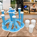 Miracle Plastic Glass Stand/Tumbler Holder/Glass Holder for Kitchen/Dining Table 6 Glasses Stand With 3 Pepper Salt Masala Box