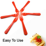 5968 Plastic Fork Spoon Fork Spoon Set Fruit Fork Spoon Set  Baby Fork Spoonvegetable Fork Spoon Plastic Salad Spoon Dessert Spoon (6pc Set)