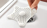 Silicone Star Shaped Sink Filter Hair Catcher | Drain Strainer for Bathroom, Wash Basin, Kitchen Sink | Suction Hold for Smooth Surfaces | Durable Silicone Waste Catcher - 1 Pc
