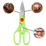 3 in1 Multi-Function Kitchen Household for Vegetables, Fruit, Cheese & Meat Slices with Bottle Opener Stainless Steel Sea Food Scissor