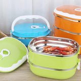 Bento Office Lunch Box 900/1800ml Stainless Steel Kitchen Insulated Thermal Lunch Box | Office Picnic Food Container Leak proof Thermos Lunchbox