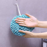 Hand Towels For Bathroom Kitchen Hand Towel Hand Dry Towels Absorbent Soft Hanging Hand Bath Towels Microfiber Plush Chenille Hand Towel Ball Machine Washable Bathroom With Loop (1 PC)