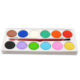 Painting Water Color Kit For Kids - 12 Shades And Paint Brush (13 Pcs)