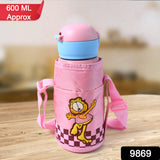 Thermos Steel Double Wall Vacuum Bottle With Cover  Strap ( 600ML Approx.)