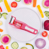 Plastic 2 In 1 Vegetable  Fruit Multi Cutter 5 Blade Vegetable Cutter With Peeler (1 PC  Multicolor)