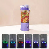 Magic Color Crusher Juicer With Multicolor Light for Smoothie USB Rechargeable 8 Stainless Steel Blades Compact Juicer Mixer, Juicer Portable Fresh Juice Blender Portable Electric Juicer (600 ML / Multicolor)