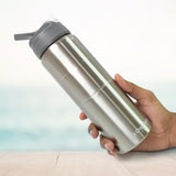 Steel Water Bottle With Straw | Fridge Water Bottle Set of 1 | Leak &  Rust Proof Bottle Suitable for home, office, gym, outdoor activities, and straw bottle more(750 ML)
