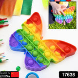 Pop It Fidget Toys, Push Pop Bubble Fidget Sensory Toy, Autism Special Needs Silicone Stress Relief Toy, Fidget Toy & Novelty Gifts for Kids Adults(Rainbow Butterfly -1 PC)